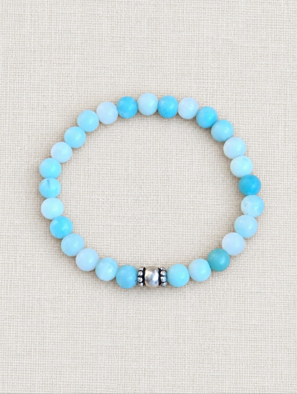 Amazonite Gemstone Bead Stretch Bracelet | Handmade | 6mm